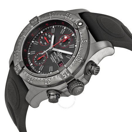 Breitling Avenger Black Dial Chronograph Rubber Men's Watch M133802C-BC73-221S