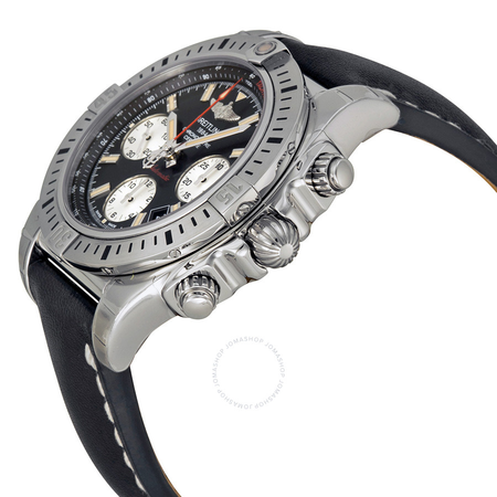 Breitling Chronomat 41 Airborne Mechanical Black Dial Black Leather Men's Watch AB01442J-BD26BKLT AB01442J/BD26