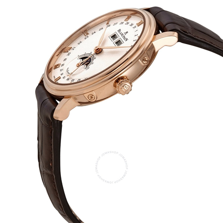 Blancpain Villeret Silver Dial 18kt Rose Gold Brown Leather Men's Watch 6263-3642-55B