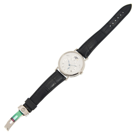 Breguet Classique Silver Dial 18kt White Gold Black Leather Men's Watch 7337BB1E9V6 7337BB/1E/9V6
