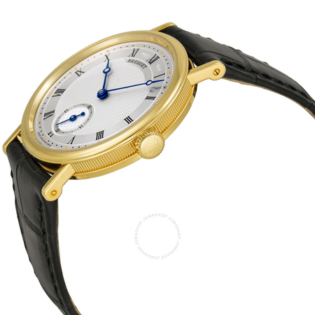 Breguet Classique Silver Dial 18kt Yellow Gold Black Leather Men's Watch 5907BA12984 5907BA/12/984