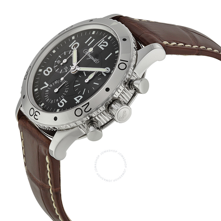 Breguet Type XX Aeronavale Automatic Chronograph Black Dial Brown Leather Men's Watch 3800ST929W6 3800ST/92/9W6