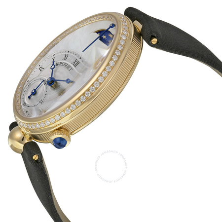 Breguet Reine de Naples Mother of Pearl Dial 18kt Yellow Gold Diamond Black Satin Ladies Watch 8908BA52864D00D 8908BA/52/864.D00D