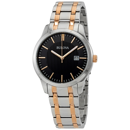 Bulova Black Dial Two-tone Men's Watch 98B264