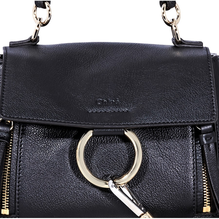 Chloe Mini Faye Shoulder Bag- Black CHC18AS140HGJ001
