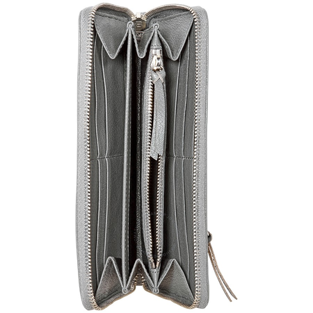 Balenciaga Classic Metallic Edge Continental Zip Wallet- Grey 390187 AQ40N 1320