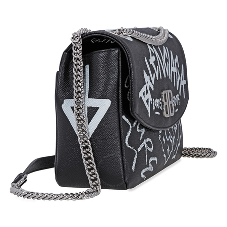 Balenciaga Graffiti Printed Crossbody Bag- Black/White 5169210OTAN-1090