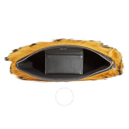 Celine Solo Leopard Shearling Pouch-Orange 108853AX8.20BG