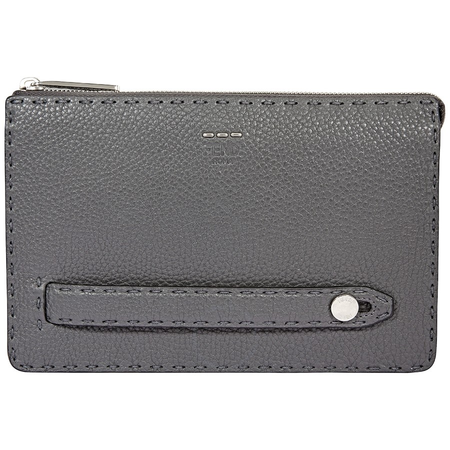 Fendi Leather Clutch- Grey 7VA350-O7N