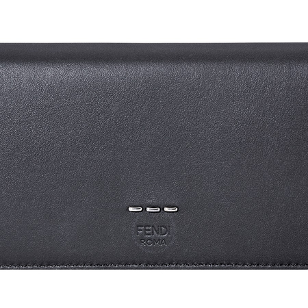 Fendi Logo Stamp Wallet- Black 7M0186-OEQ