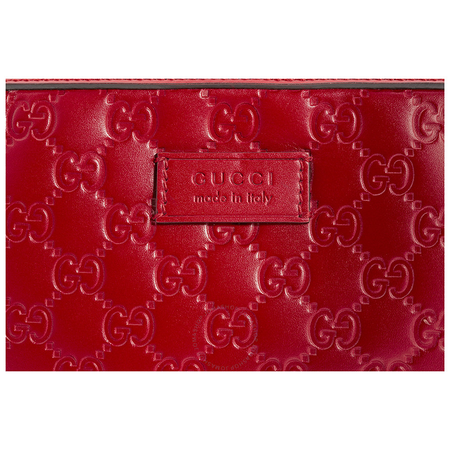 Gucci Red Leather Pouch 475429 CWCBN 8646
