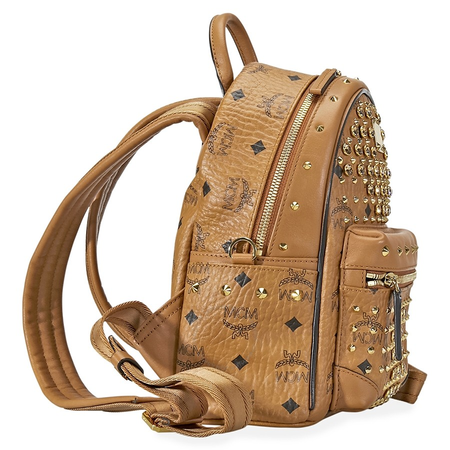 MCM Diamond Visetos Mini Backpack- Cognac MWK4SVI86