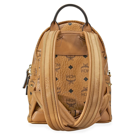 MCM Diamond Visetos Mini Backpack- Cognac MWK4SVI86