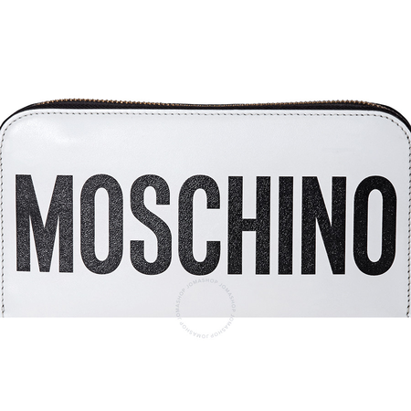 Moschino Zip Around Wallet- White 8107