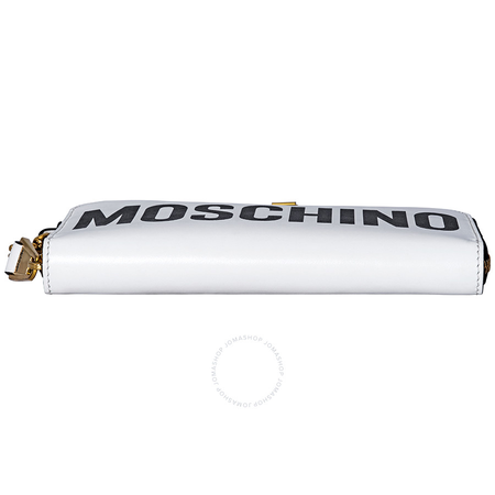 Moschino Zip Around Wallet- White 8107