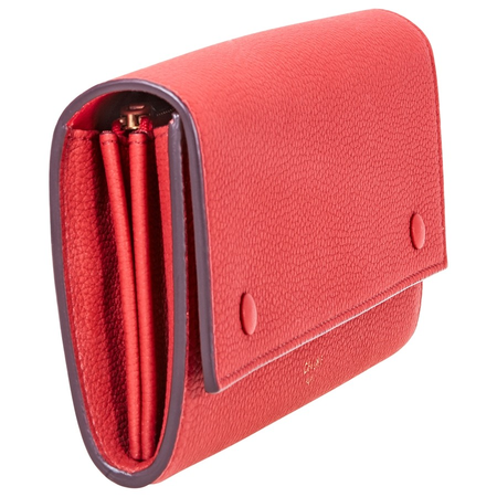Celine Celine 2 Snap Red Continental Wallet 101673AQI.27ED
