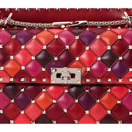 Valentino Medium Rockstud Spike. It Bag- Red Multicolored RW2B0122NMU-IL1
