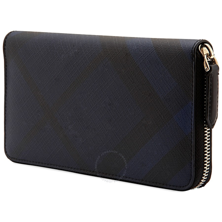 Burberry London Check Ziparound Wallet- Navy/ Black 3996189/4006222