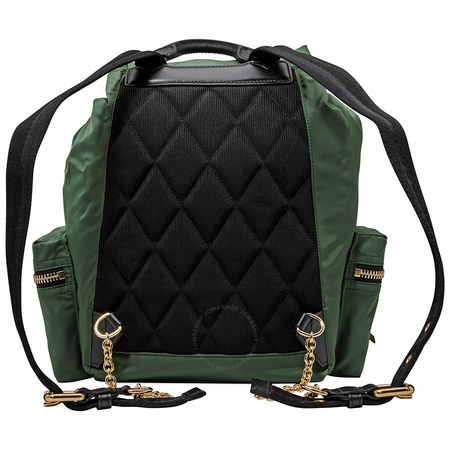 Burberry The Medium Rucksack in Technical Nylon and Leather- Racing Green 4073892