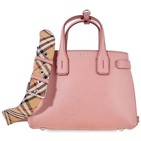 Burberry The Small Banner in Leather and Vintage Check- Dusty Rose 4075938