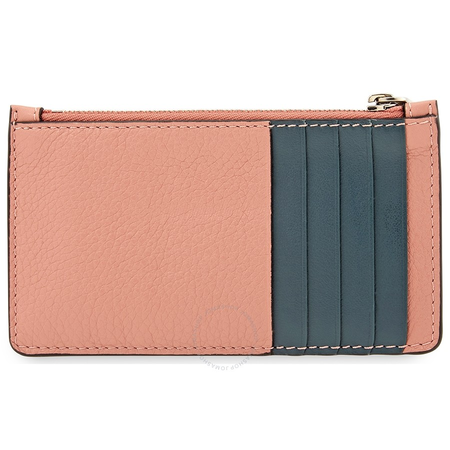 Burberry Two-tone Leather Zip Card Case- Dusty Rose 4076671