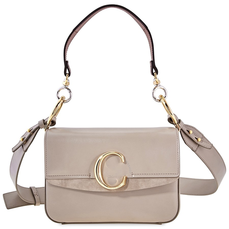 Chloe Small C Double Carry Bag- Motty Grey CHC19SS191A3723W