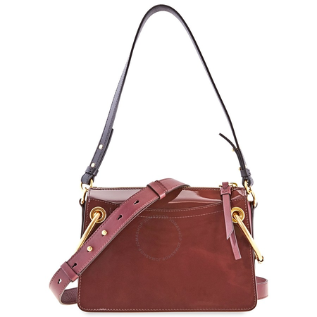 Chloe Small Roy Glossy Shoulder Bag- Burnt Brown CHC18US104A0925B