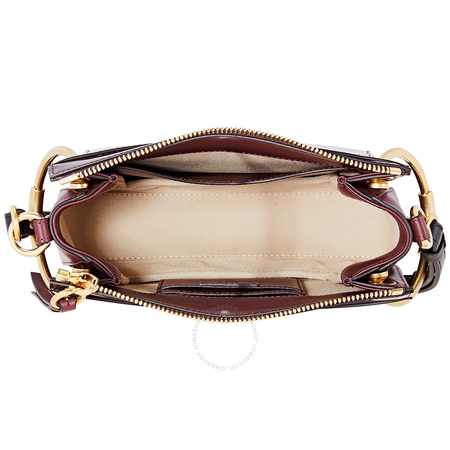 Chloe Small Roy Glossy Shoulder Bag- Burnt Brown CHC18US104A0925B
