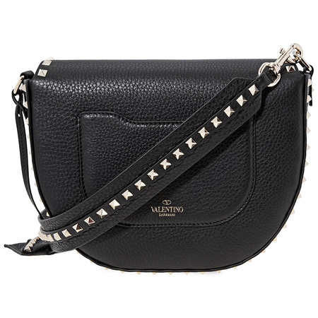 Valentino Pebbled Leather Crossbody- Black QW0B0A87VSL-0NO