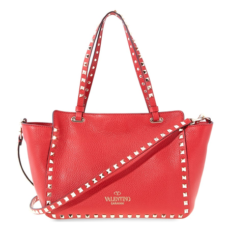 Valentino Small Grain Calfskin Leather Rockstud Bag- Red RW2B0037VSF 0RO