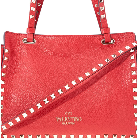 Valentino Small Grain Calfskin Leather Rockstud Bag- Red RW2B0037VSF 0RO
