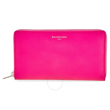 Balenciaga Ladies Zip Around Wallet Essential Pink Essential Ziparound 490625 DLK0N 5550