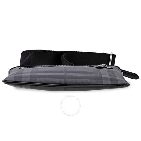 Burberry Men's Flat Crossbody bag London Check Charcoal Beckley Flat 4060086