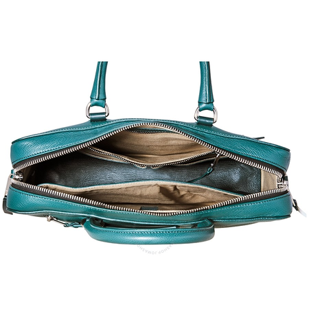 Burberry Men's Briefcase London Grainy Leather Green Blue Spgr Lt Ctrs Zip Briefcse 4075532