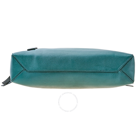 Burberry Men's Briefcase London Grainy Leather Green Blue Spgr Lt Ctrs Zip Briefcse 4075532