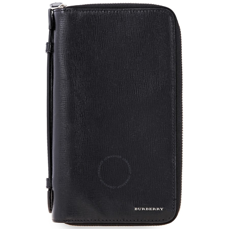 Burberry Men's Travel Organizer Wallet London Leather Wine Reeves 3997598