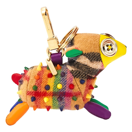 Burberry Wendy The Sheep Rainbow Vintage Check Charm- Multicolour/Antique Yellow 8003314