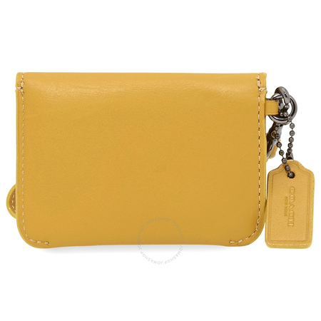 Coach Ladies Card Case Leather Flax Mtlc Intrior Crd Pch 21086 DKFLX