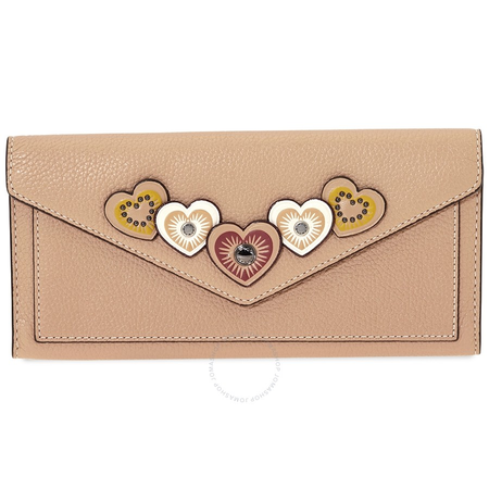 Coach Ladies Continental Wallet Leather Beige Hrt App 29985 DKEQO