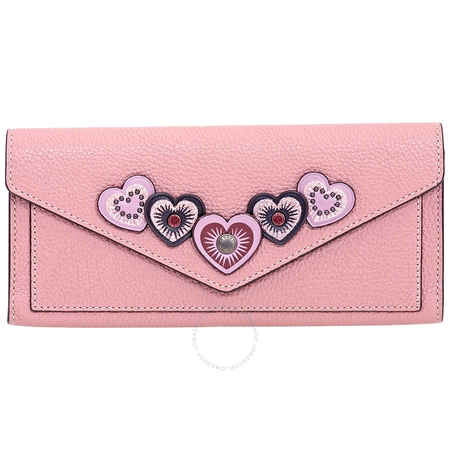 Coach Ladies Continental Wallet Leather Dusty Pink Hrt App 29985 BPDRO