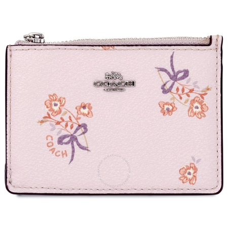 Coach Ladies Pouch bag Leather Ice Pink Flrl Bw Mini Id Skny 29872 SVNIX