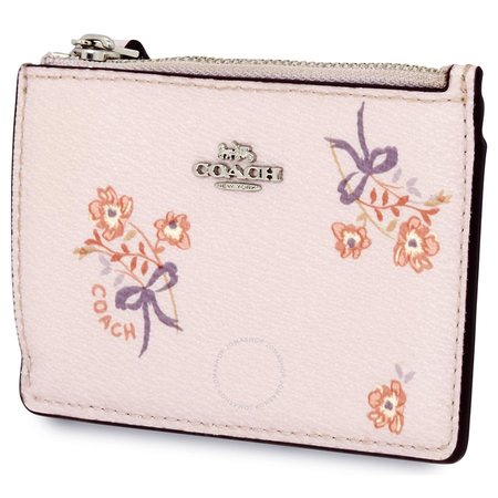 Coach Ladies Pouch bag Leather Ice Pink Flrl Bw Mini Id Skny 29872 SVNIX