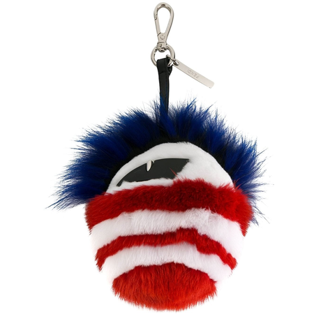 Fendi Men's Keyfobs Bugs Blue Fd Monst Charm Punk Fur 7AR604-SIY-F05JU