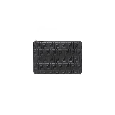 Fendi Fendi Men's Other MLeather Ff Black Fd Zucca Clutch 7N0078-A18A-F0SAJ