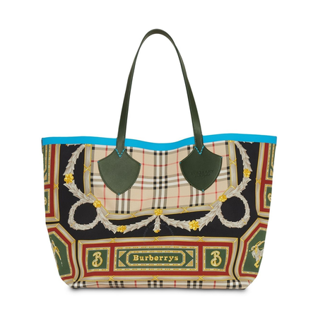 Burberry Accessories WLLG Tote bag Vintage Check Green/Red Prt Silk Lg Giant Tote 4079010
