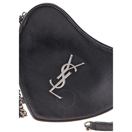 Saint Laurent Heart Leather Shoulder Bag- Black 5406940XB6D1000