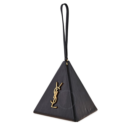 Saint Laurent Ladies Leather Pyramid Black Sl Pyramid Bag Leather 533469COP0W1000