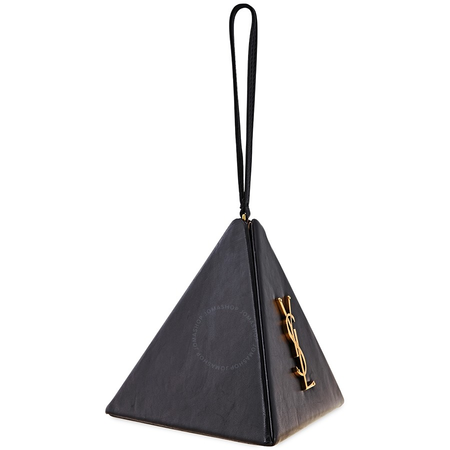 Saint Laurent Ladies Leather Pyramid Black Sl Pyramid Bag Leather 533469COP0W1000