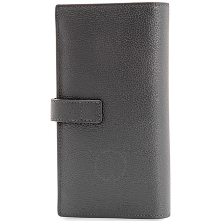 Saint Laurent YSL Men's Leather Dark Grey Long Wallet Coin Case 507619DTI0E1112