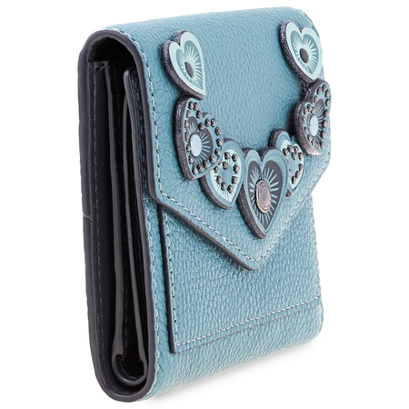 Coach Ladies Leather Chambray Blue Hrt App Sml Wall 29747 DKCMB